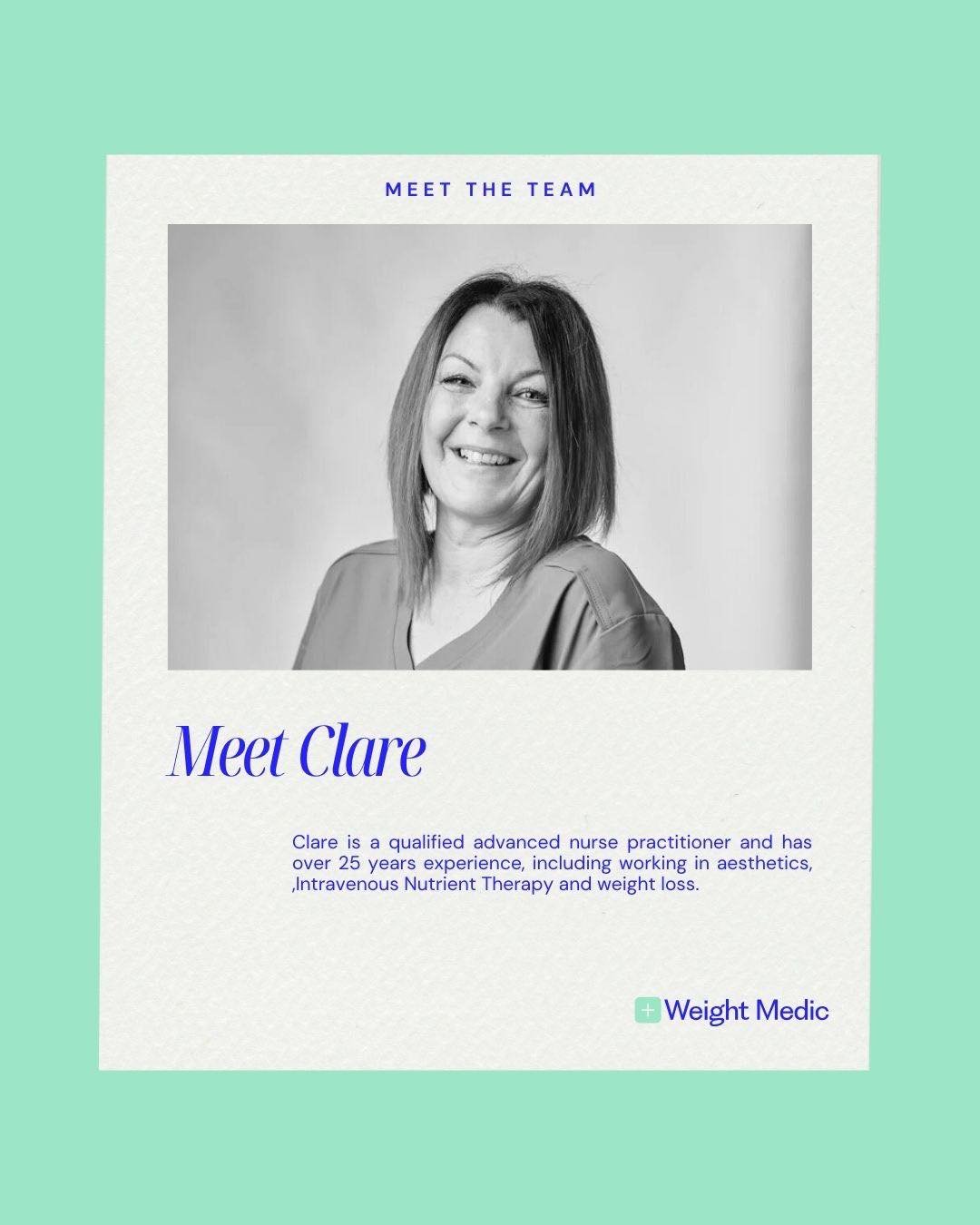 Meet Clare &mdash; and take the first step in your wellness journey with Weight Medic. 🌿

Clare is a qualified Advanced Nurse Practitioner with over 25 years of experience in healthcare &mdash; including specialisms in aesthetics, intravenous nutrie