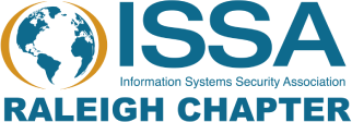 Logo of ISSA Raleigh Chapter with a globe graphic and the text 'Information Systems Security Association' and 'Raleigh Chapter'.