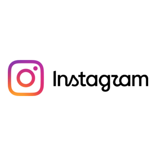Instagram logo with black background and text