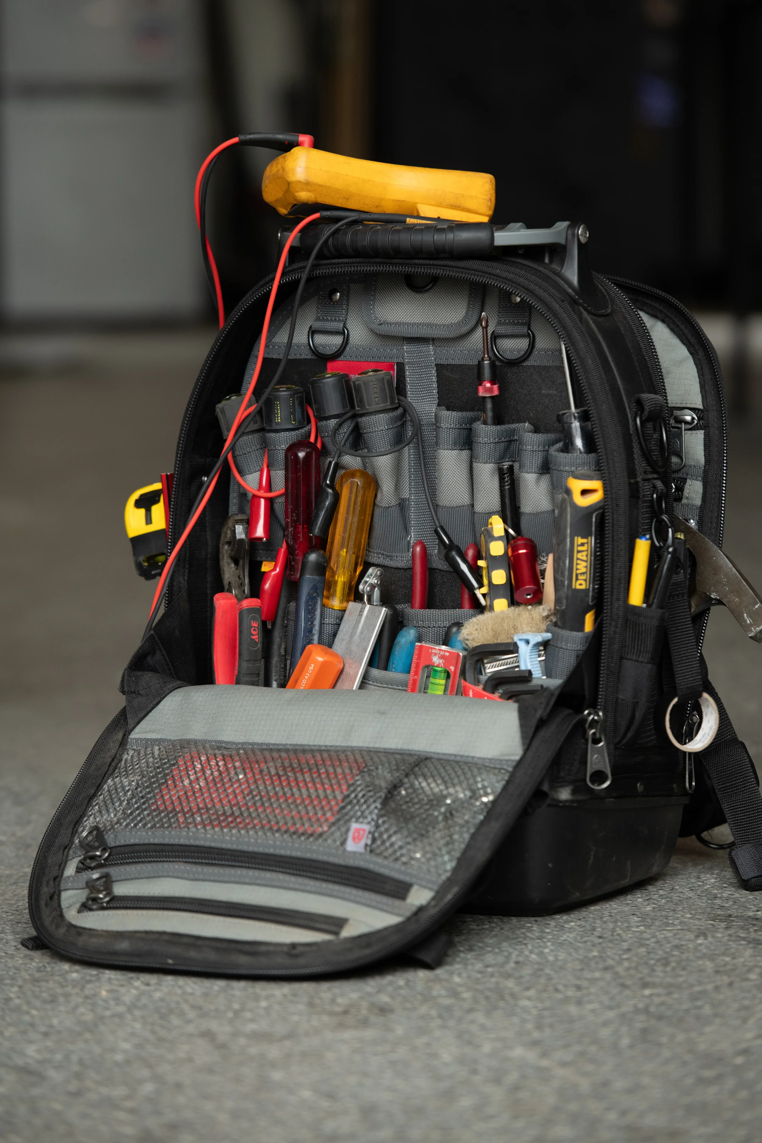 Professional HVAC diagnostic tool kit used by John Bodnar for specialized consulting services including airflow analysis, ductwork design, and home efficiency audits in Redwood City.