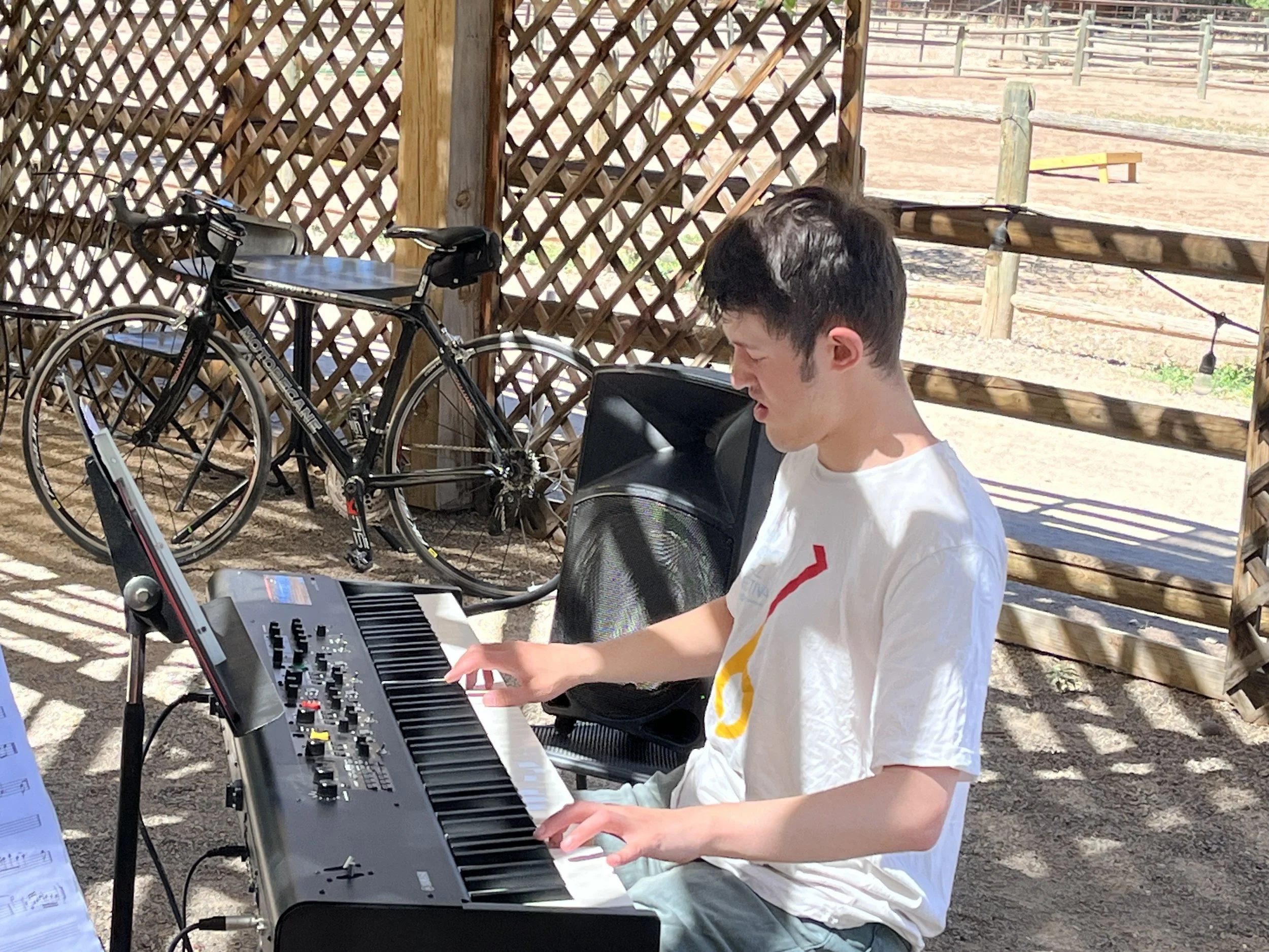 Performing at Bike-in Coffee