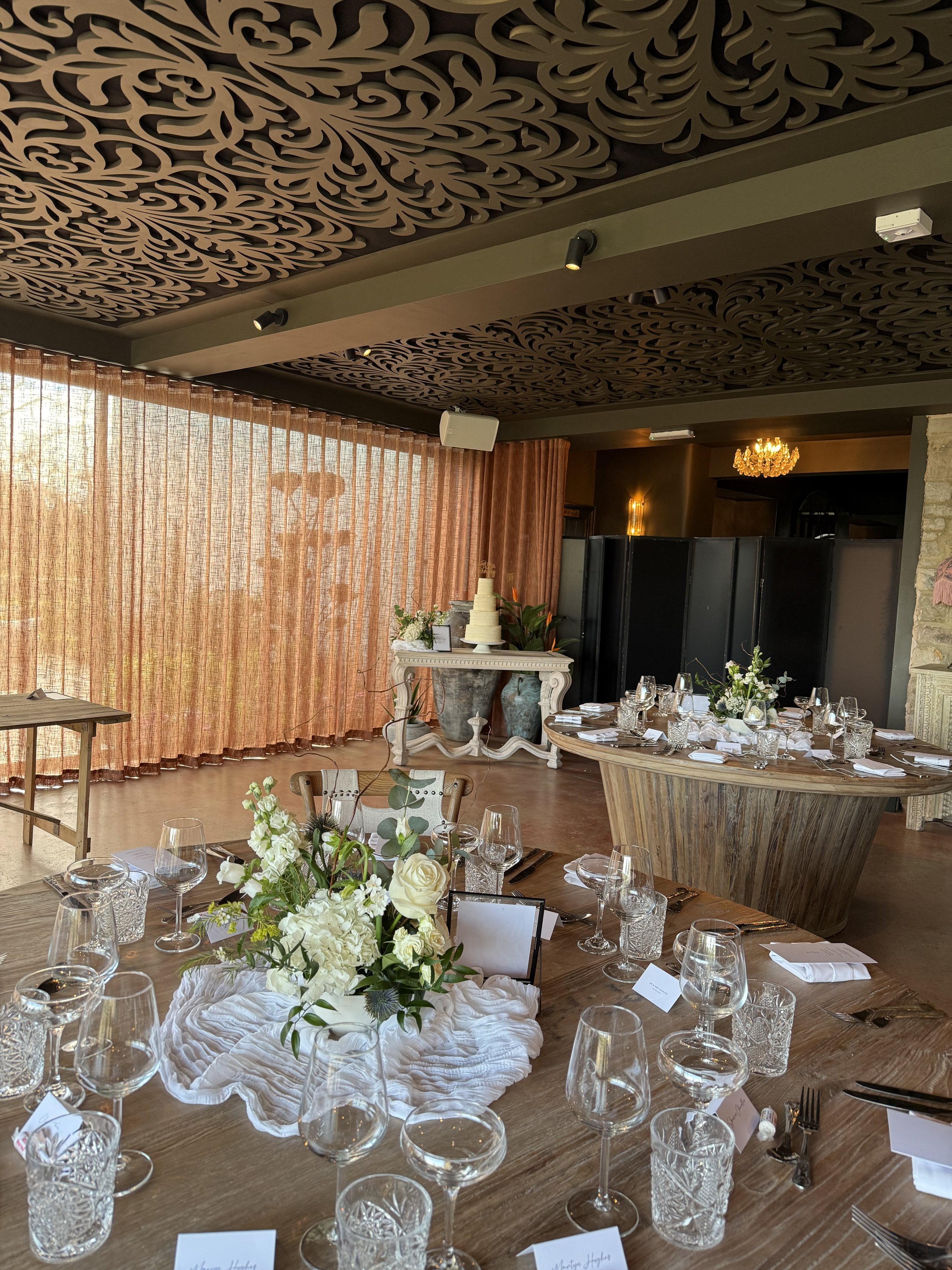 Reception space set for guests
