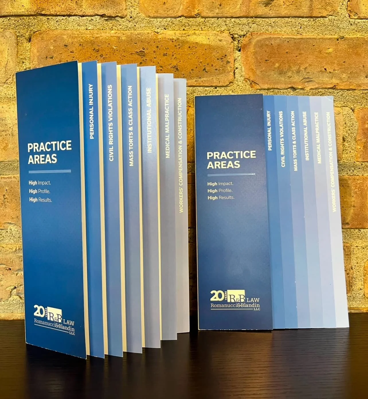 Unique Full Color Brochures with layered tabs / stepped tabs and 7 pages