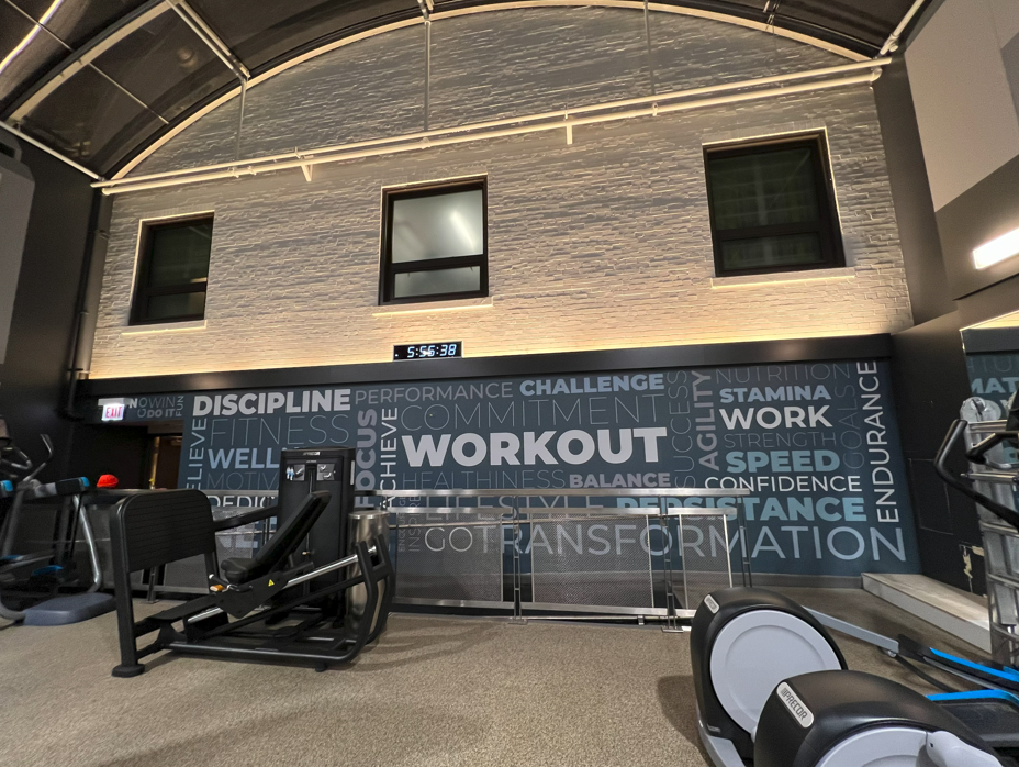 Hotel Workout Room Wall Graphics Printed and Installed by TEAM Concept Printed