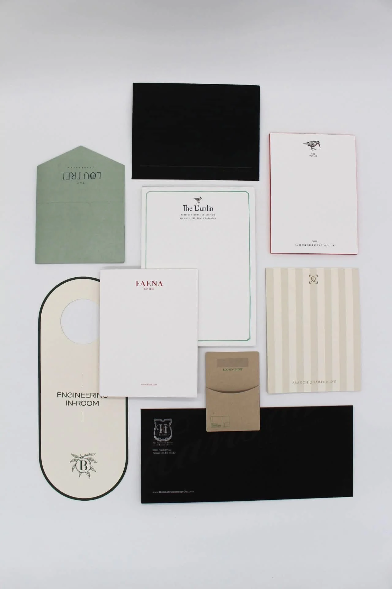 Overview of Branded Hotel Print Materials printed by TEAM Concept Printing in Chicago Illinois