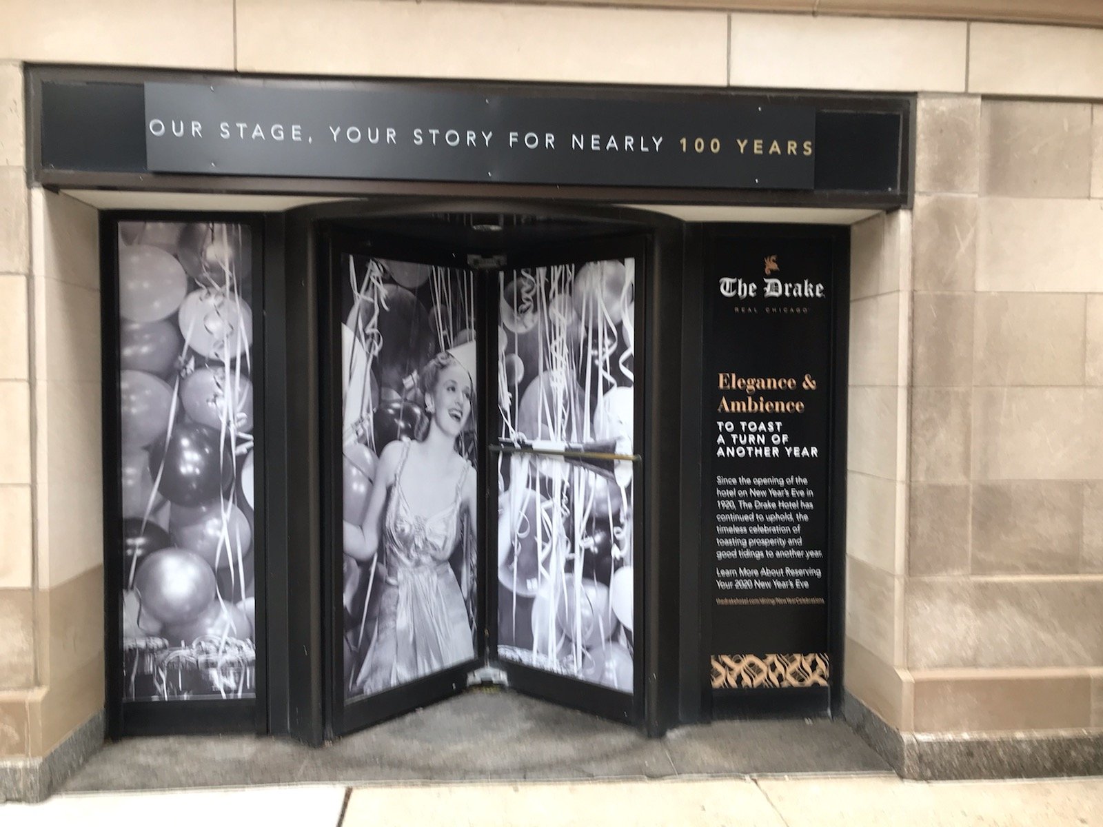 Custom Window Graphics for The Drake Hotel featuring 4 large format panels