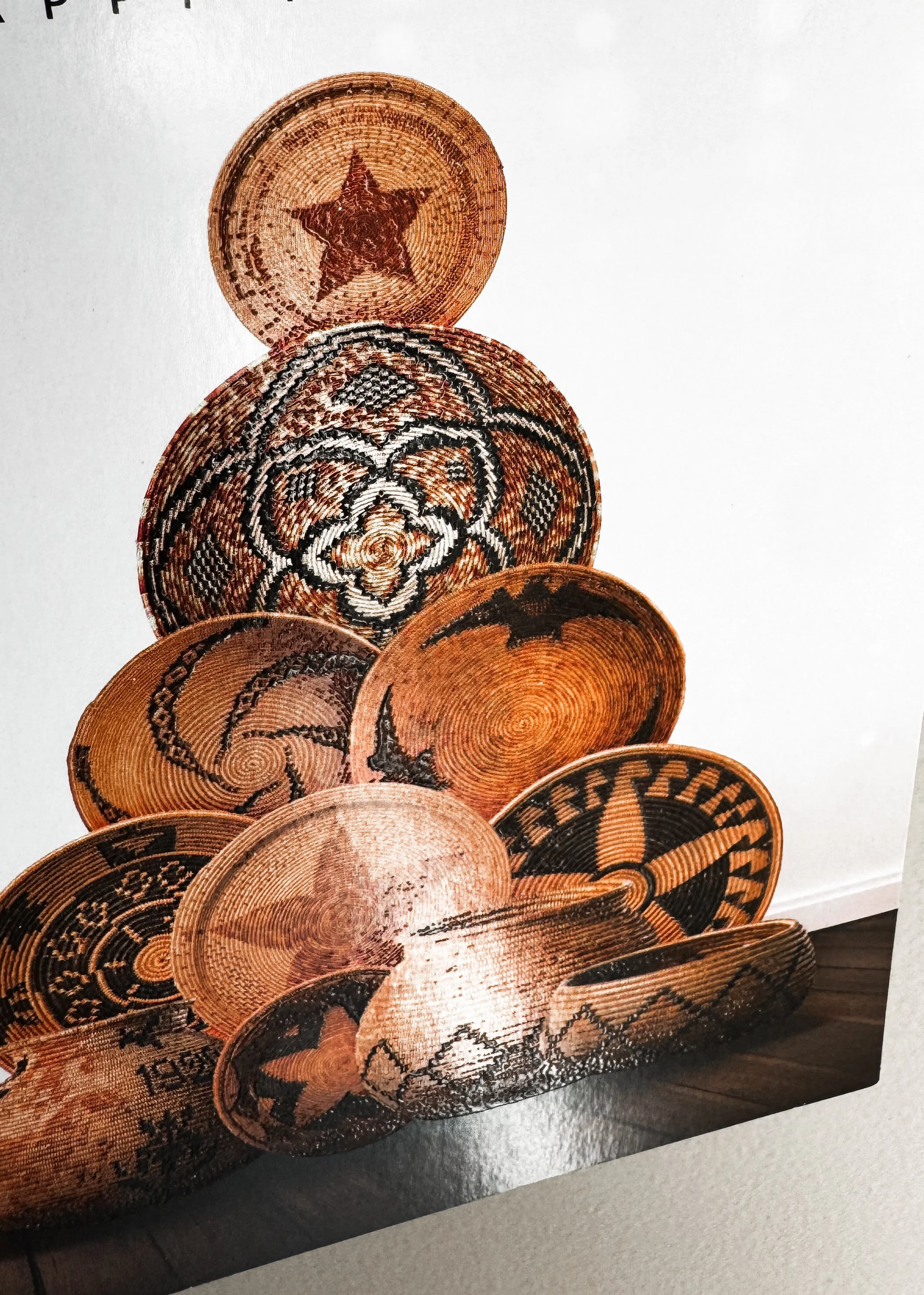 Raised Ink Printing on a Direct Mail Postcard Promotion showing the texture of handwoven baskets