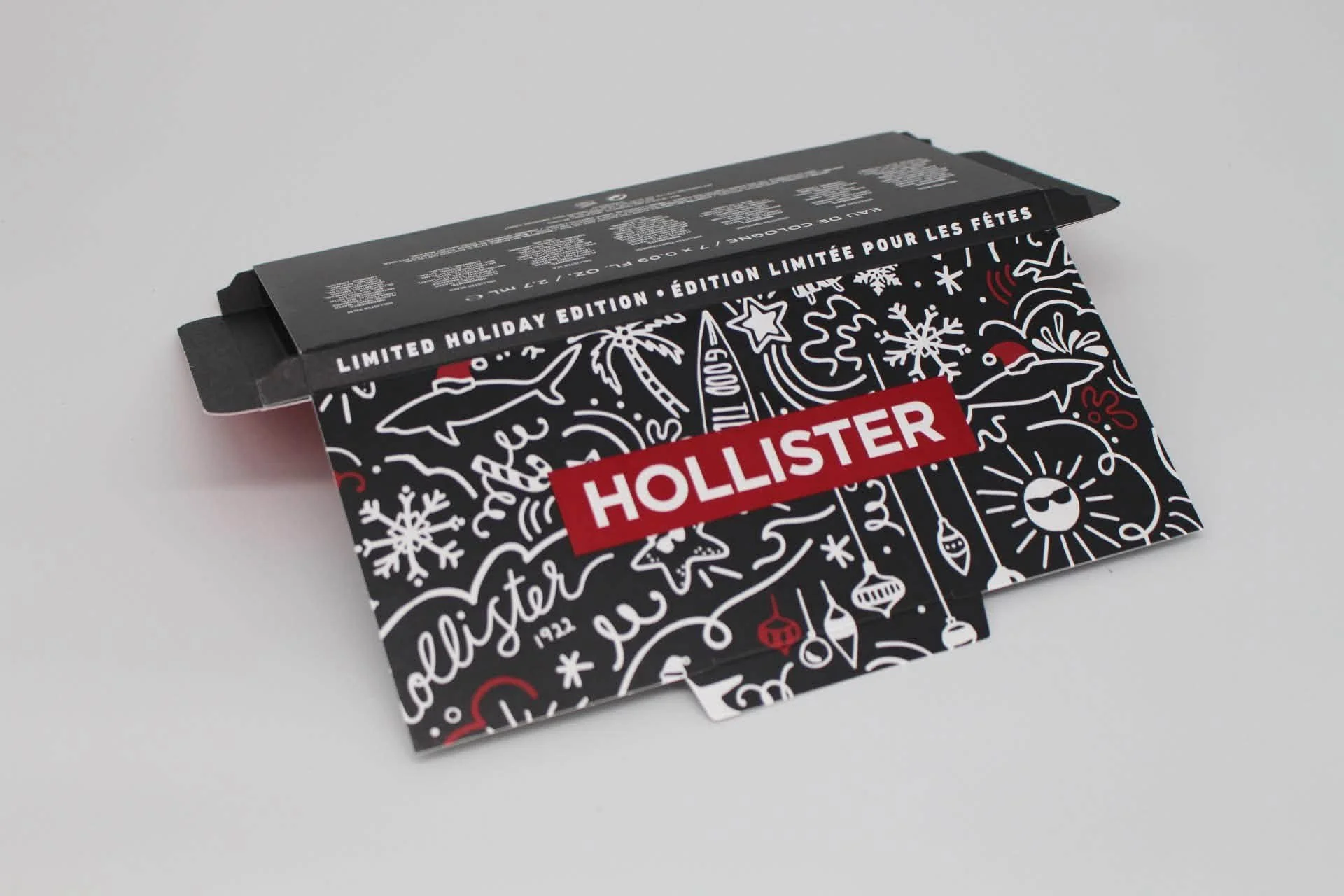 Custom Cologne samples packaging printed for Hollister