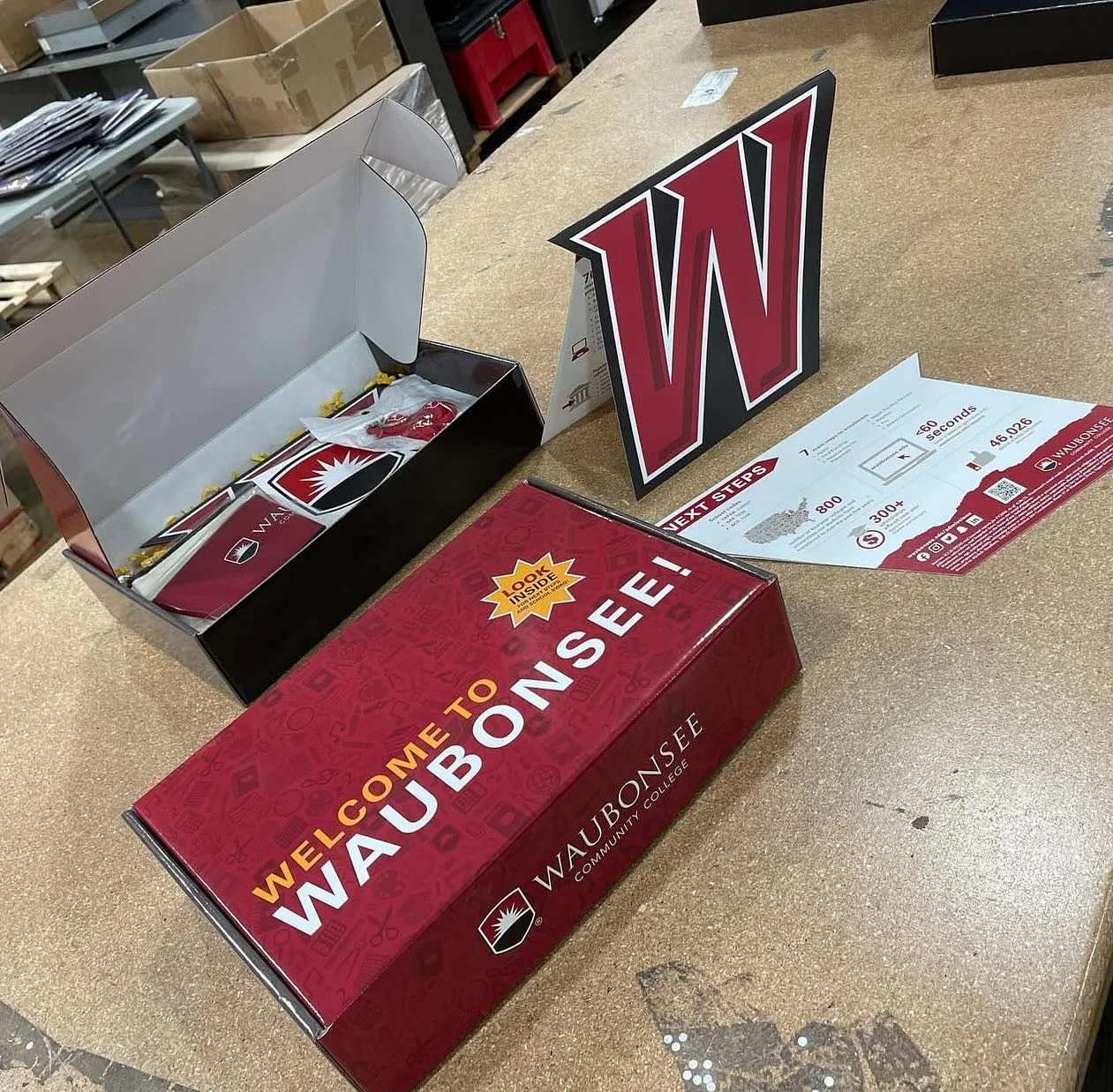 Custom Corrugated Welcome Kits for Universities