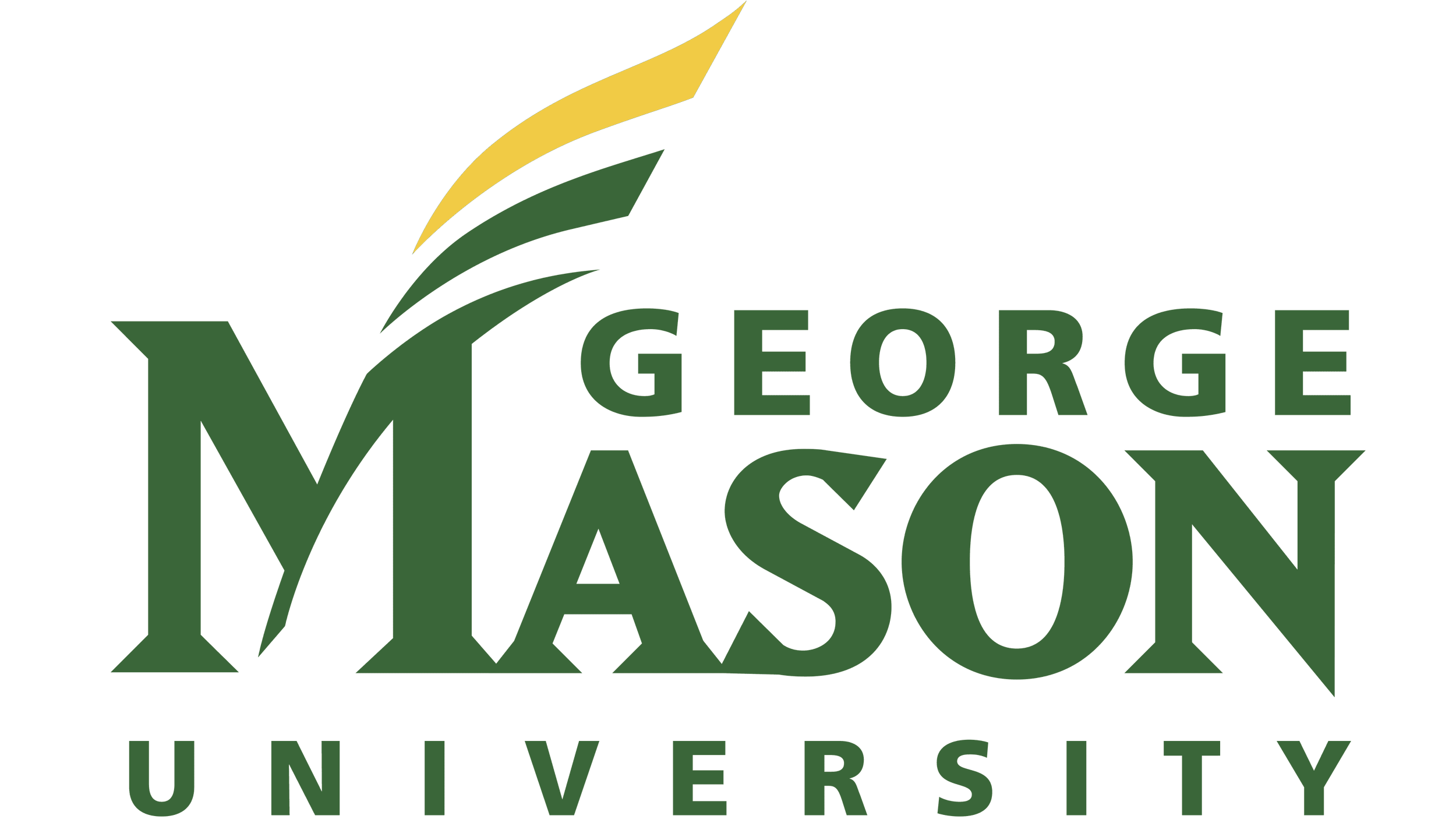 George Mason University Logo in Green and Yellow