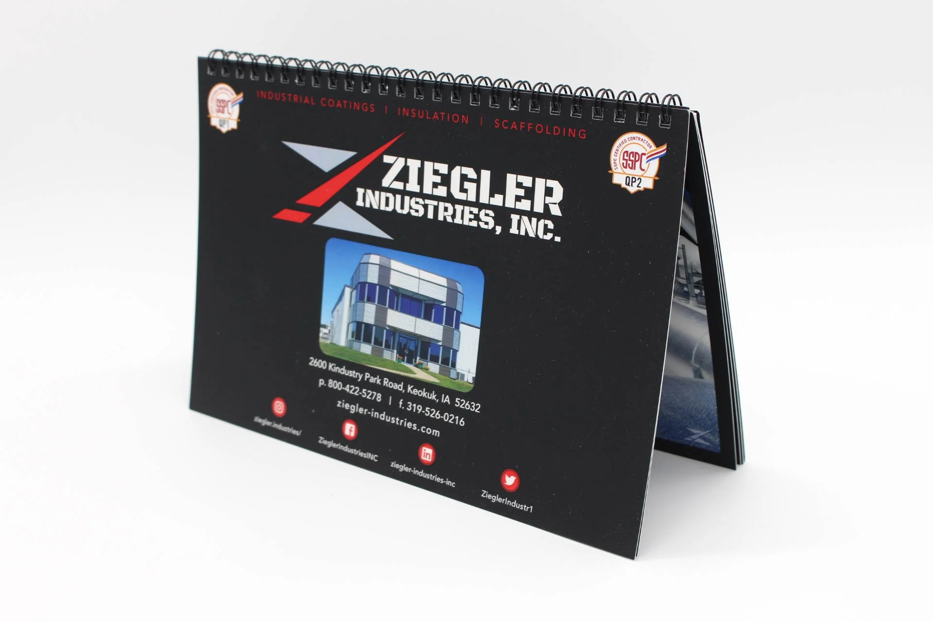 Custom Horizontal Catalog for Ziegler Industries with Wire Coil Binding