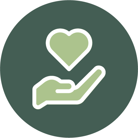 Icon of a hand holding a heart