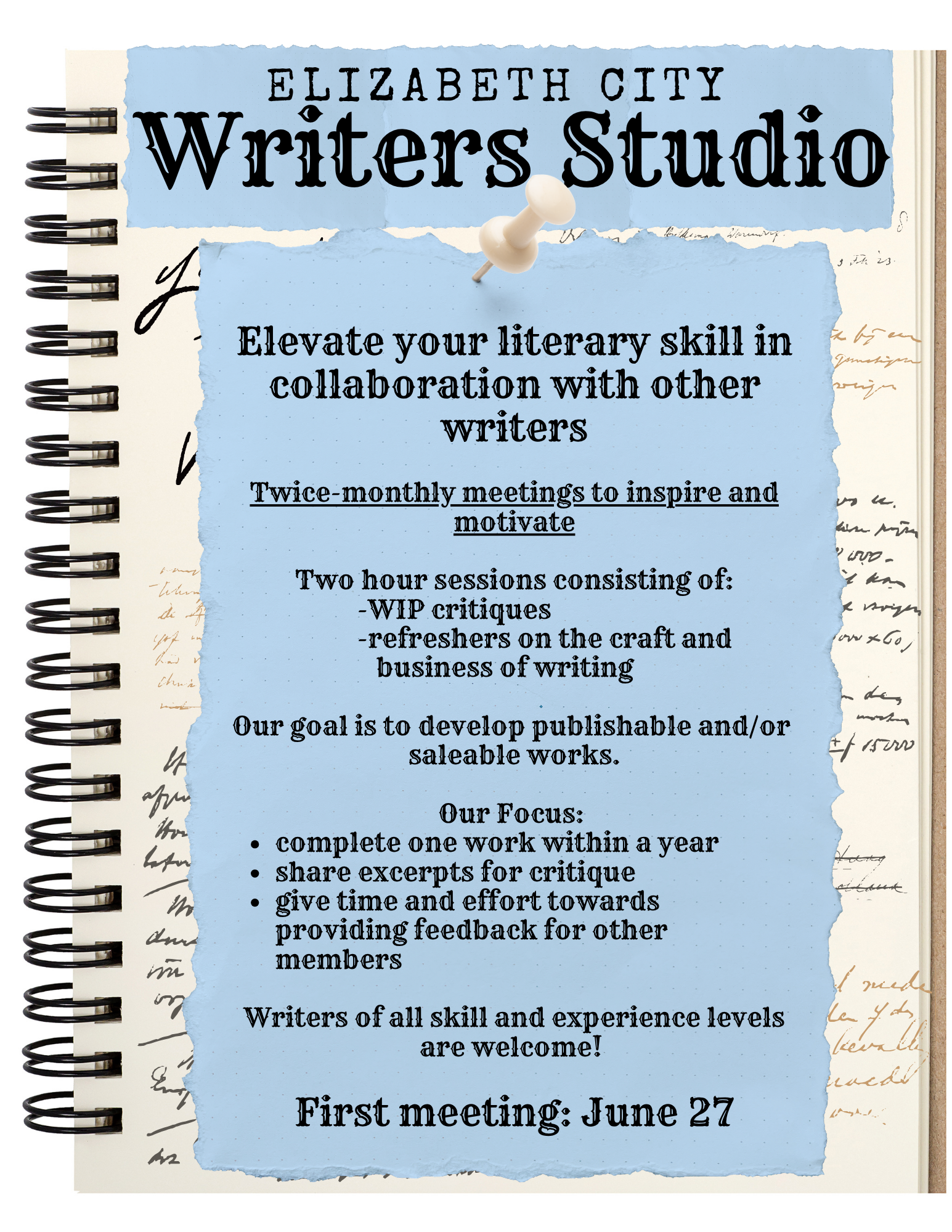The Elizabeth City Writers Studio (2nd & 4th Saturday of Every Month)