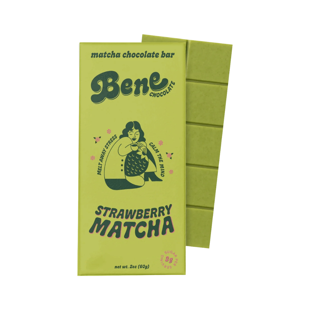 Bene Strawberry Matcha Chocolate Bar Less Stress.png