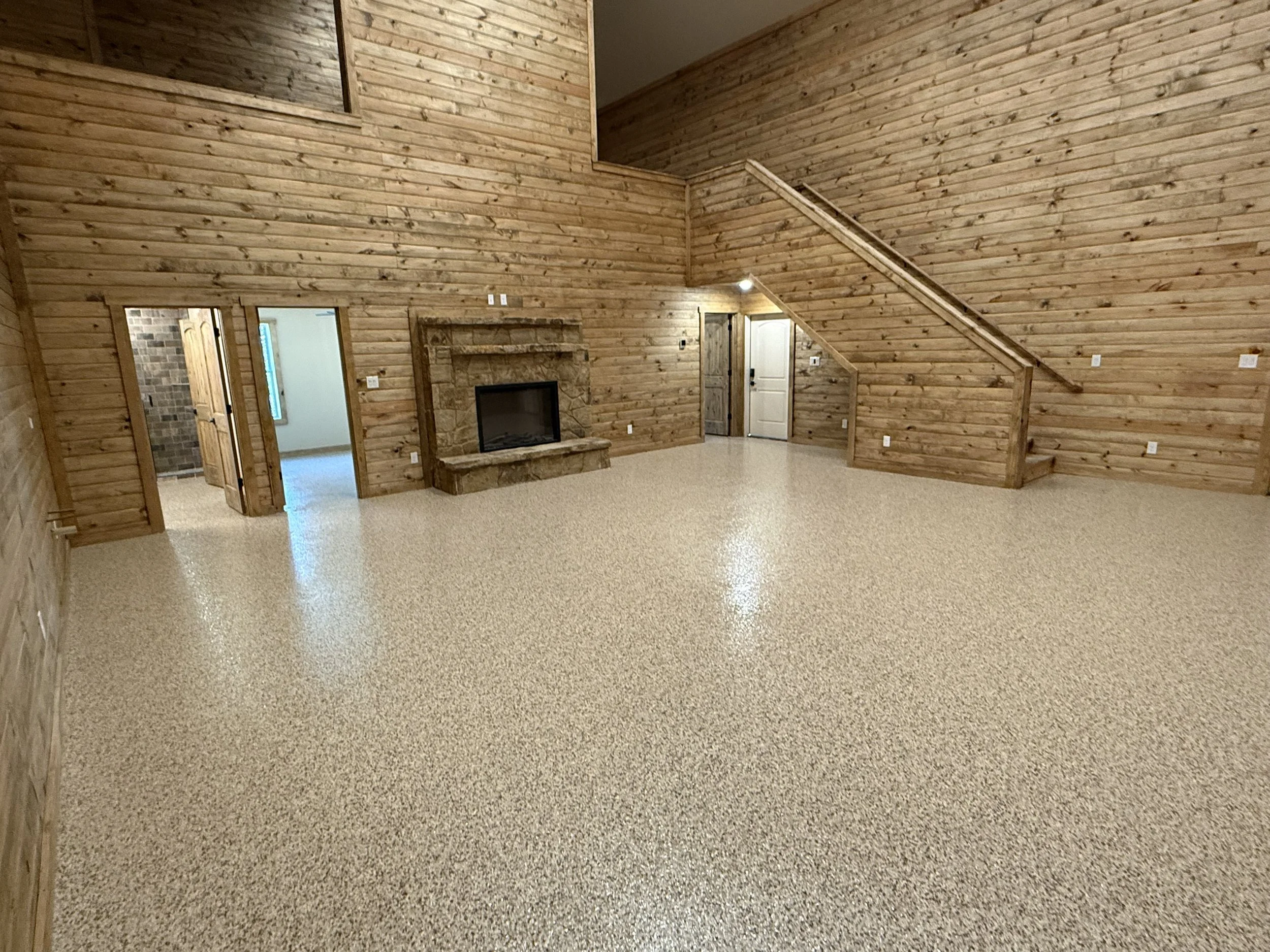 Breaking news out of Central Texas: 
Diamondback Coatings of Central Texas has completed work on a striking 2.5-story custom Big Game Trophy Room project overlooking Canyon Lake in the Hill Country.
The high-end installation, designed to complement t