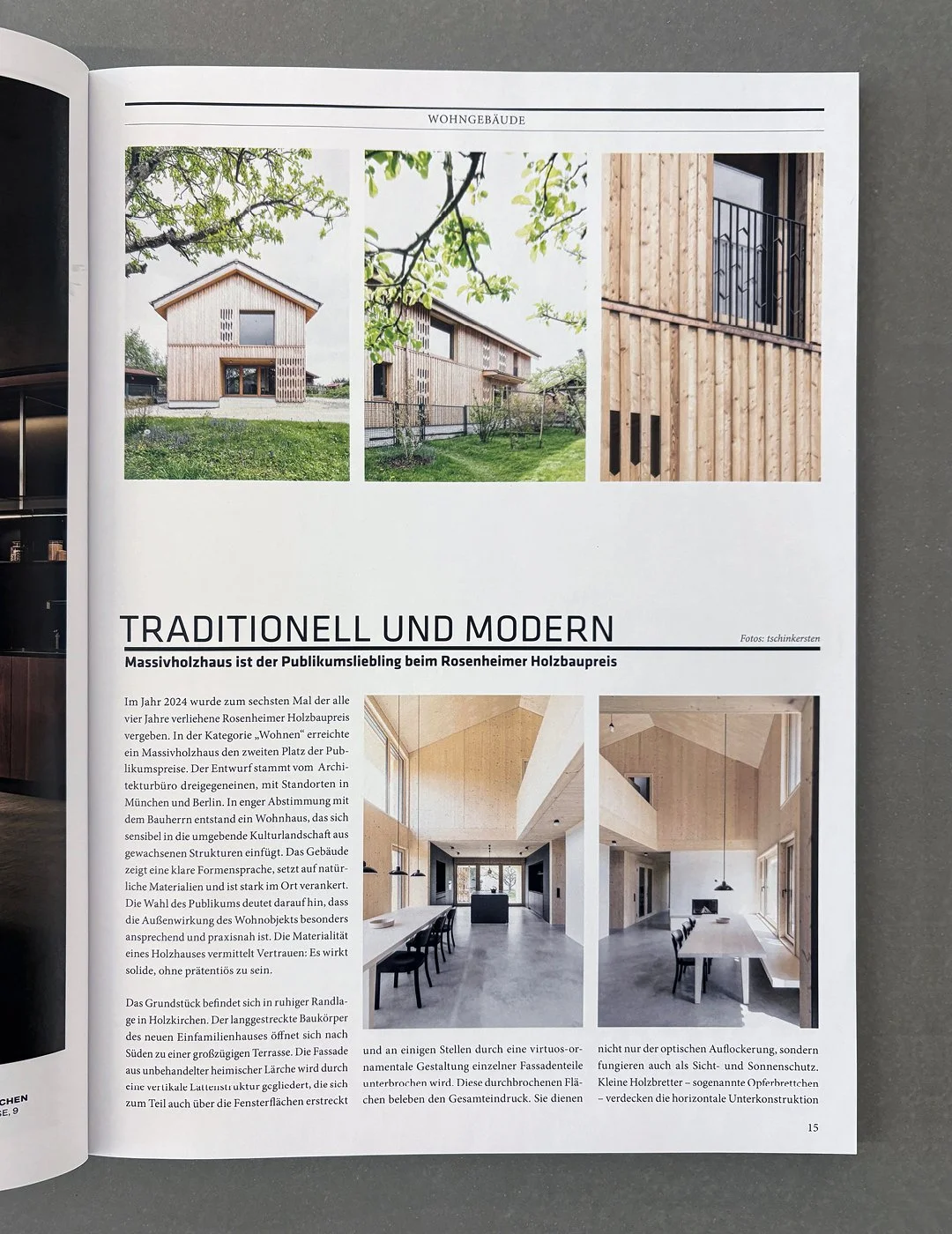 Artikel im Cube Magazin über das Wohnhaus Holzkirchen gedrcukte Magazinausgabe über eine ganze Seite