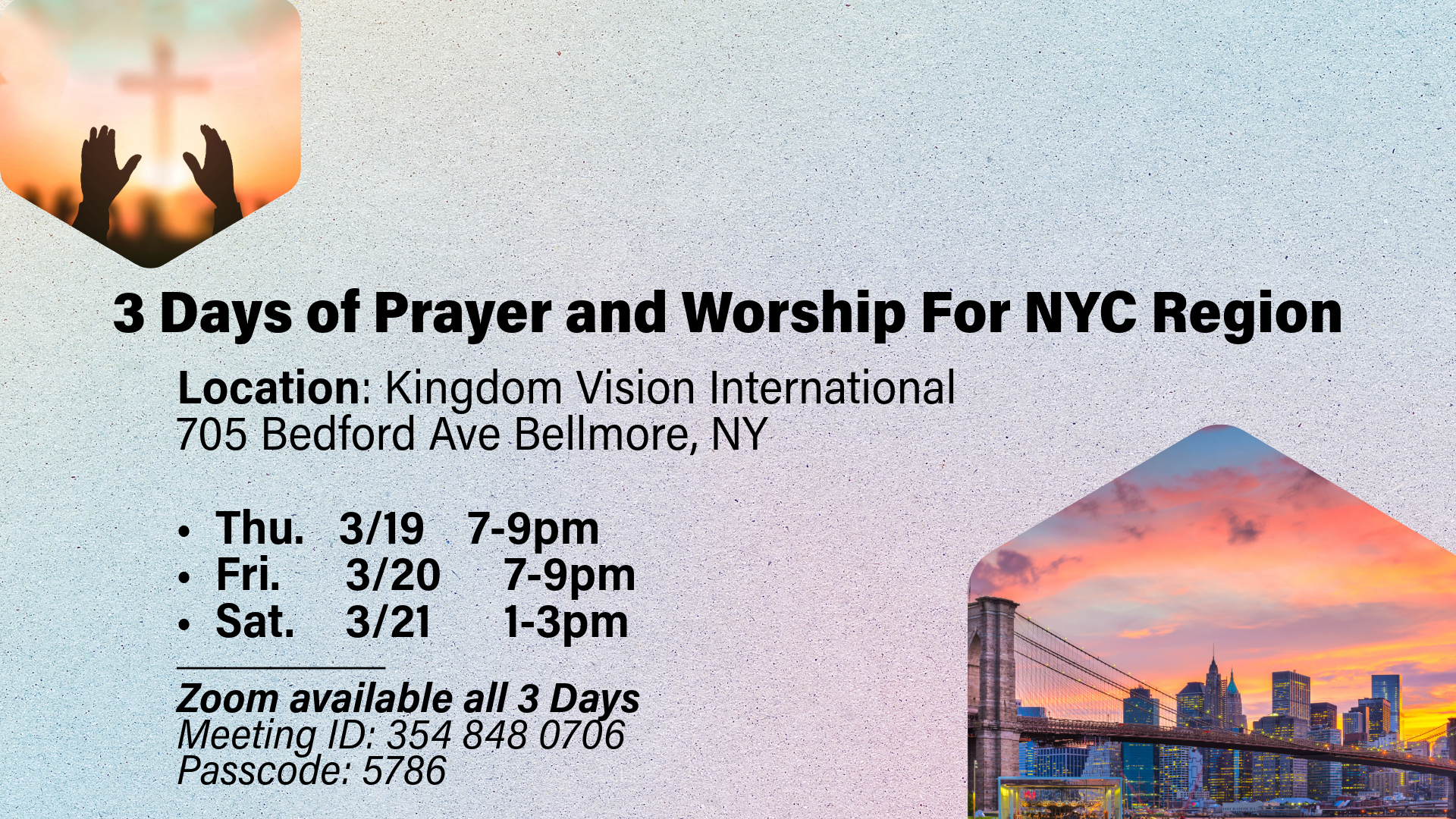 3 Days of Prayer and Worship For NYC Region (Day 2)