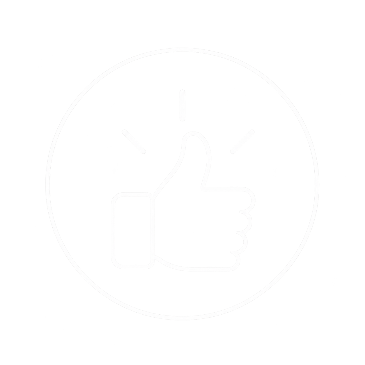 Reloj con fondo negro, mostrando la hora 2:10 y un símbolo de pulgar hacia arriba en el centro.