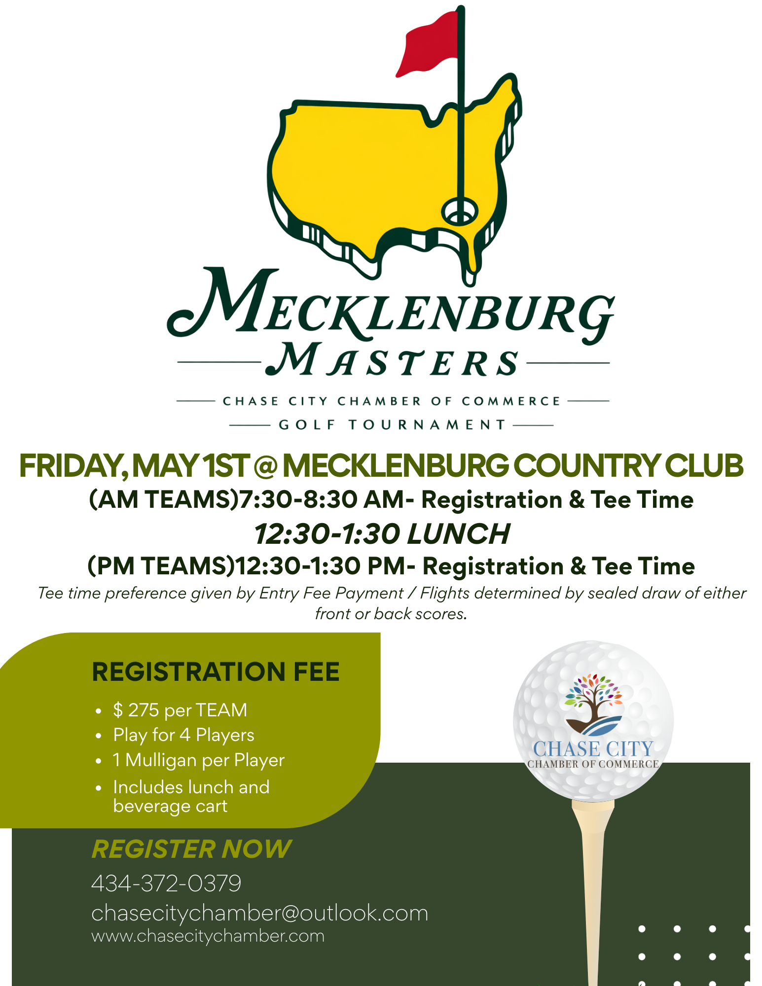 Mecklenburg Masters - Chase City Chamber of Commerce Golf Tournament