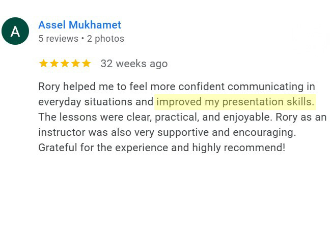 Feedback: Improving presentation and communication skills for everyday English.