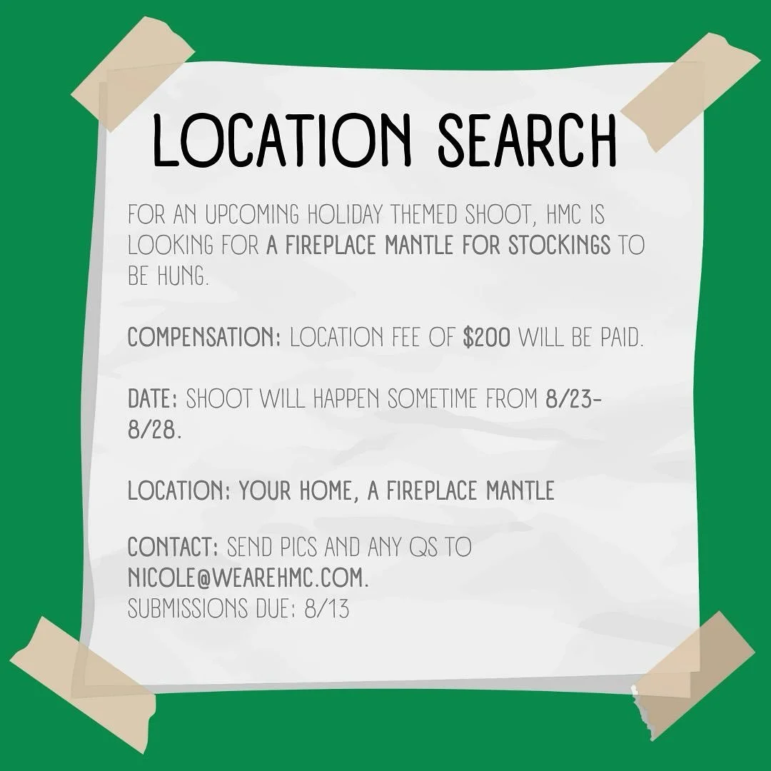 LOCATION SEARCH for @wearehmc tag someone who&rsquo;s home would be good. If interested please email nicole@wearehmc.com
