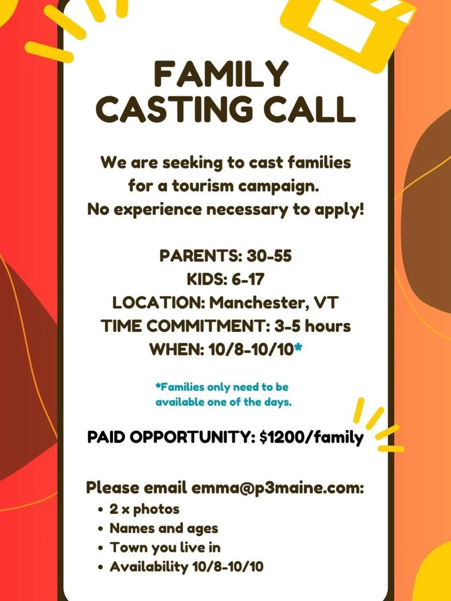 CASTING CALL for @p3maine if interested please email emma@p3maine.com