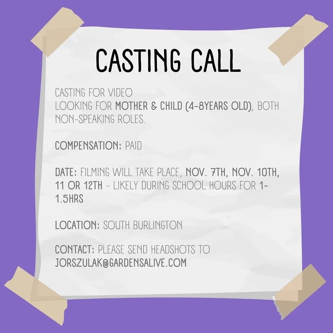 CASTING CALL for @jennyorszulak if interested please email jorszulak@gardensalive.com