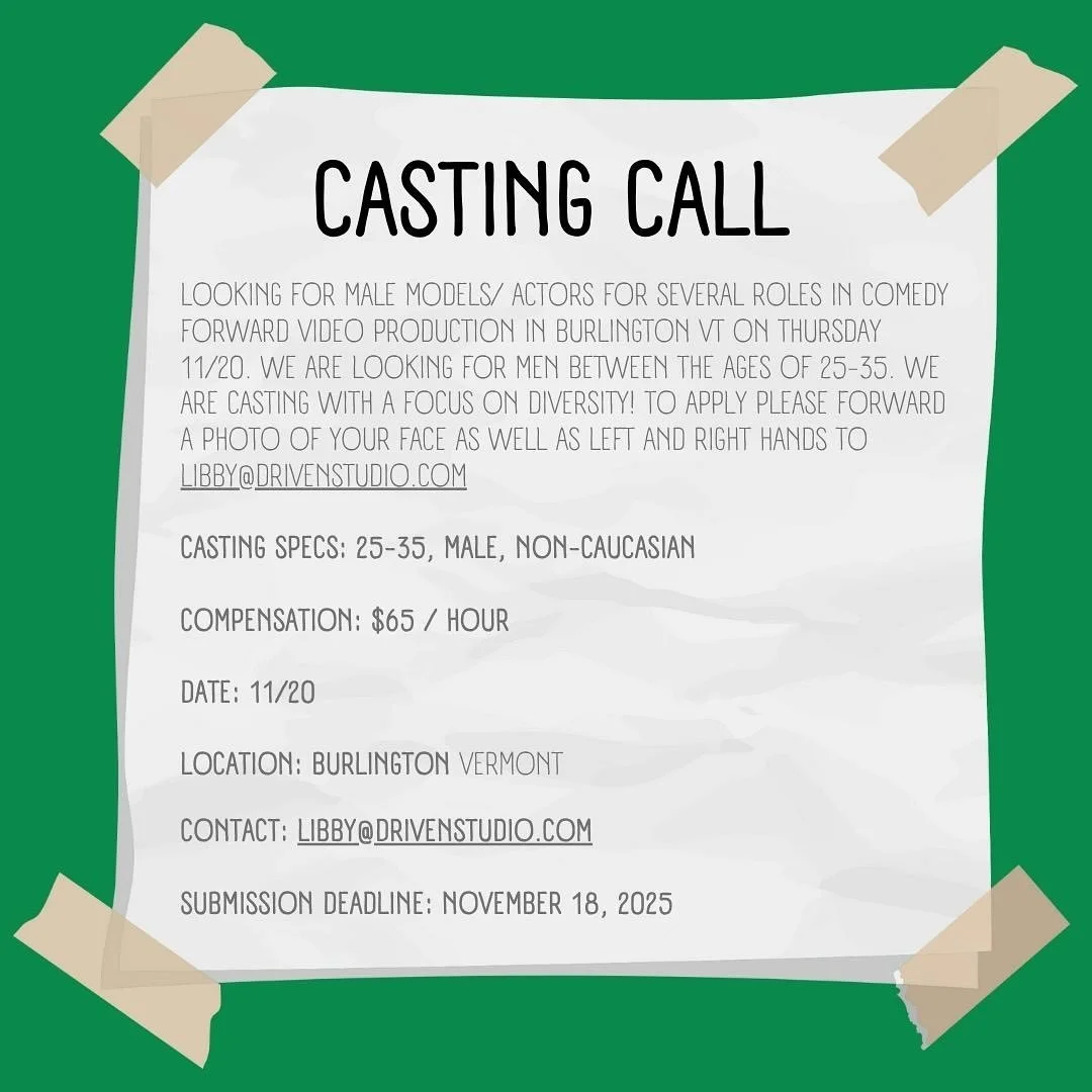 CASTING CALL for @drivenstudio if interested please email libby@drivenstudio.com