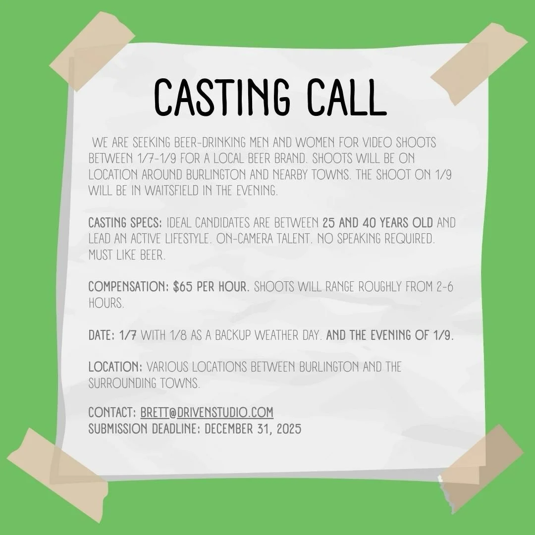 CASTING CALL for @driven_studio if interested please email brett@drivenstudio.com