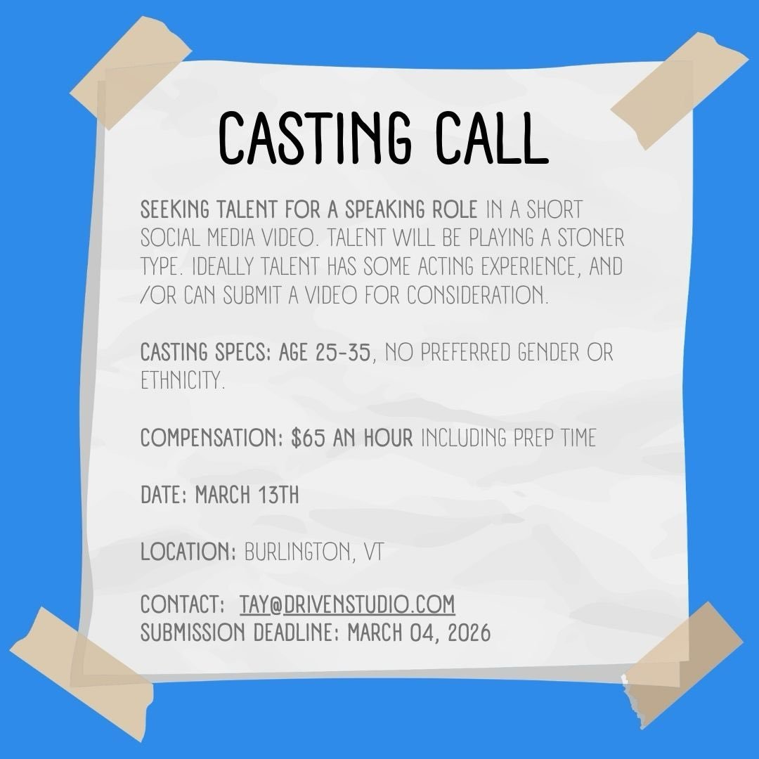 CASTING CALL for @driven_studio if interested please email tay@drivenstudio.com