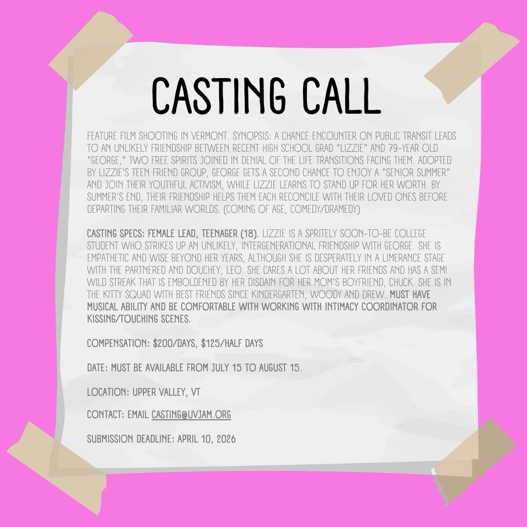 CASTING CALL for @junctionartsmedianhvt if interested please email casting@uvjam.org