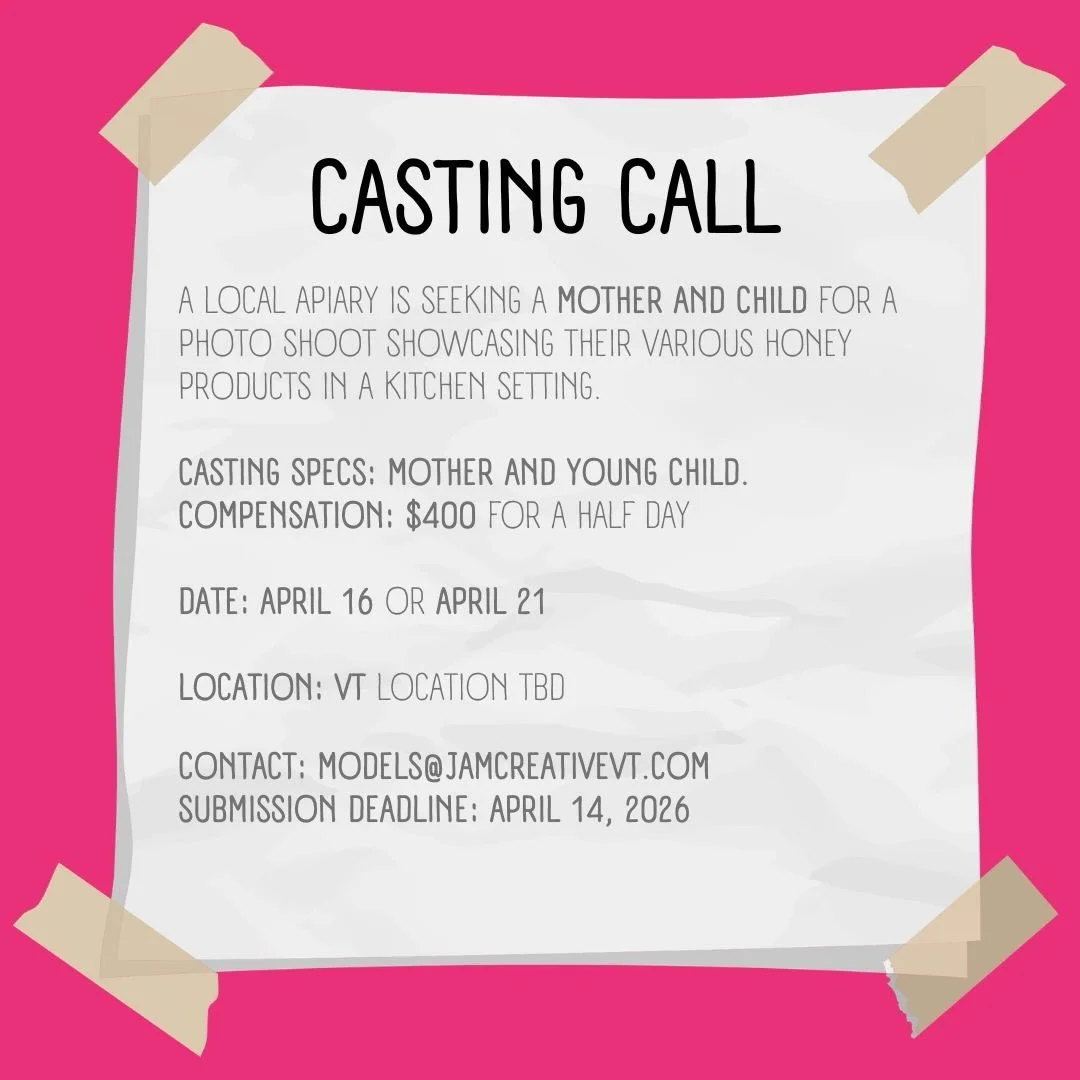 CASTING CALL for @jamcreativevt if interested please email models@JAMCreativeVT.com
