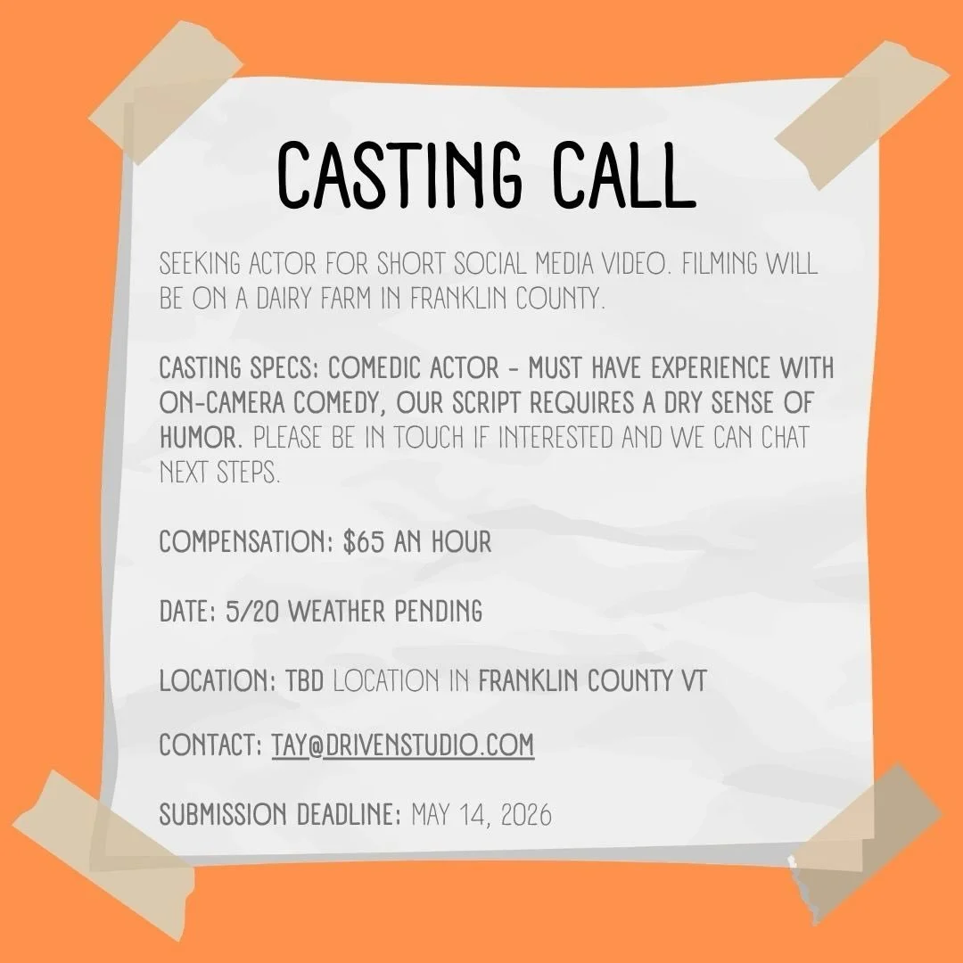 CASTING CALL if interested please email tay@drivenstudio.com
