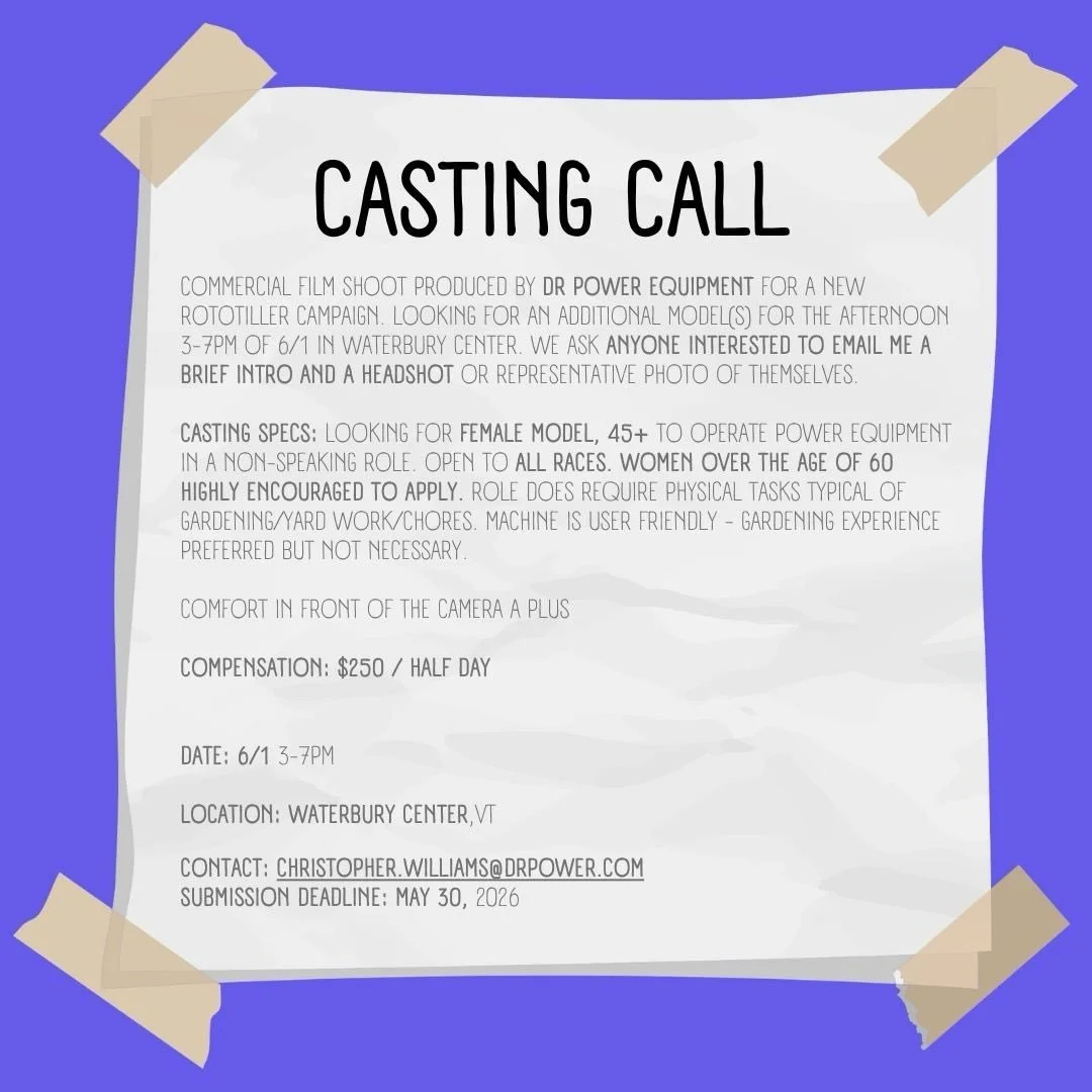 CASTING CALL for @christopherwilliamsphoto @drpowerequip if interested please email Christopher.williams@drpower.com