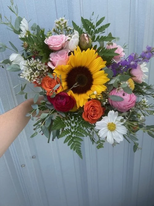 Bridal bouquet with sunflower