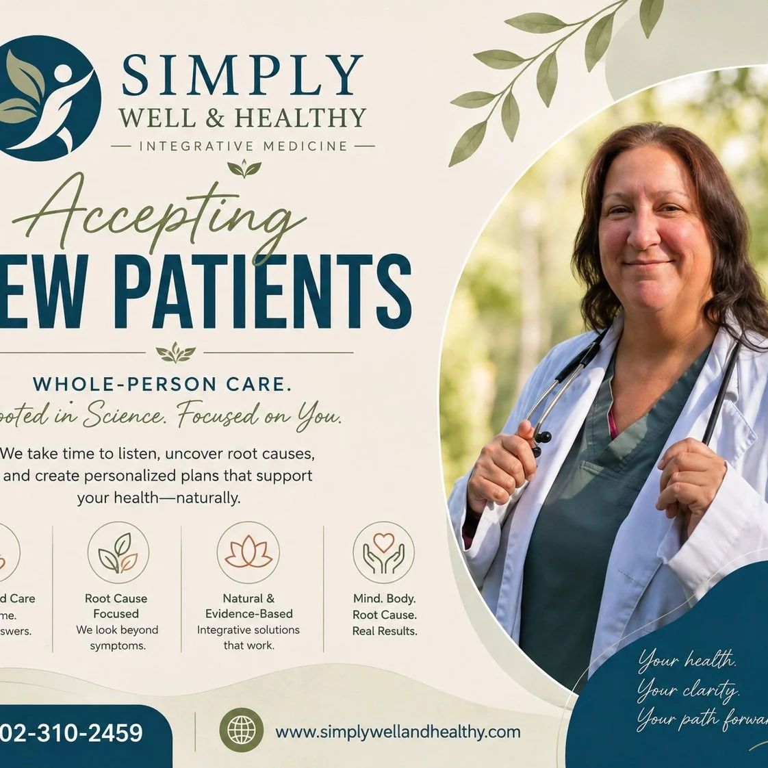 Simply Well and Healthy - Integrative/Functional Medicine Nurse Practitioner. Because You Deserve More Than Temporary Solutions. Accepting New Patients, start your wellness journey with me today.

www.simplywellandhealthy.com
302-310-2459 Call or Tex