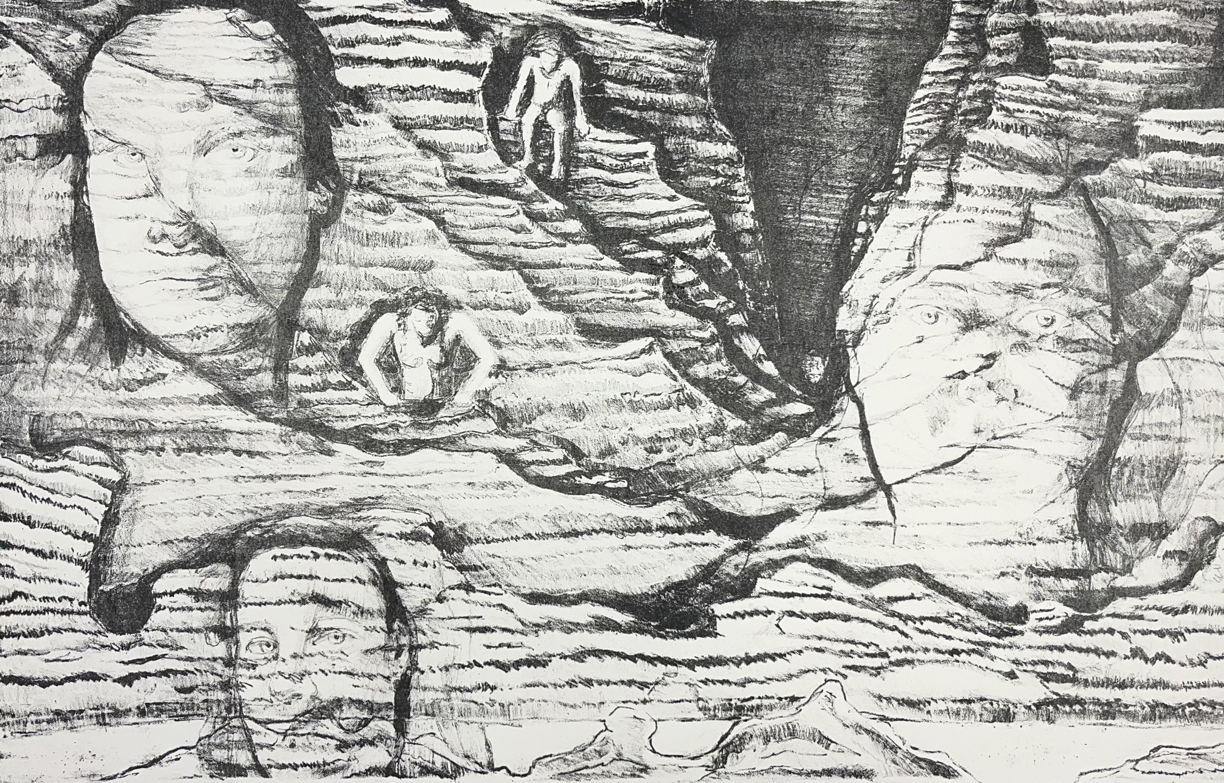 Fears in the Deep, 2022
Aluminum-Plate Lithography