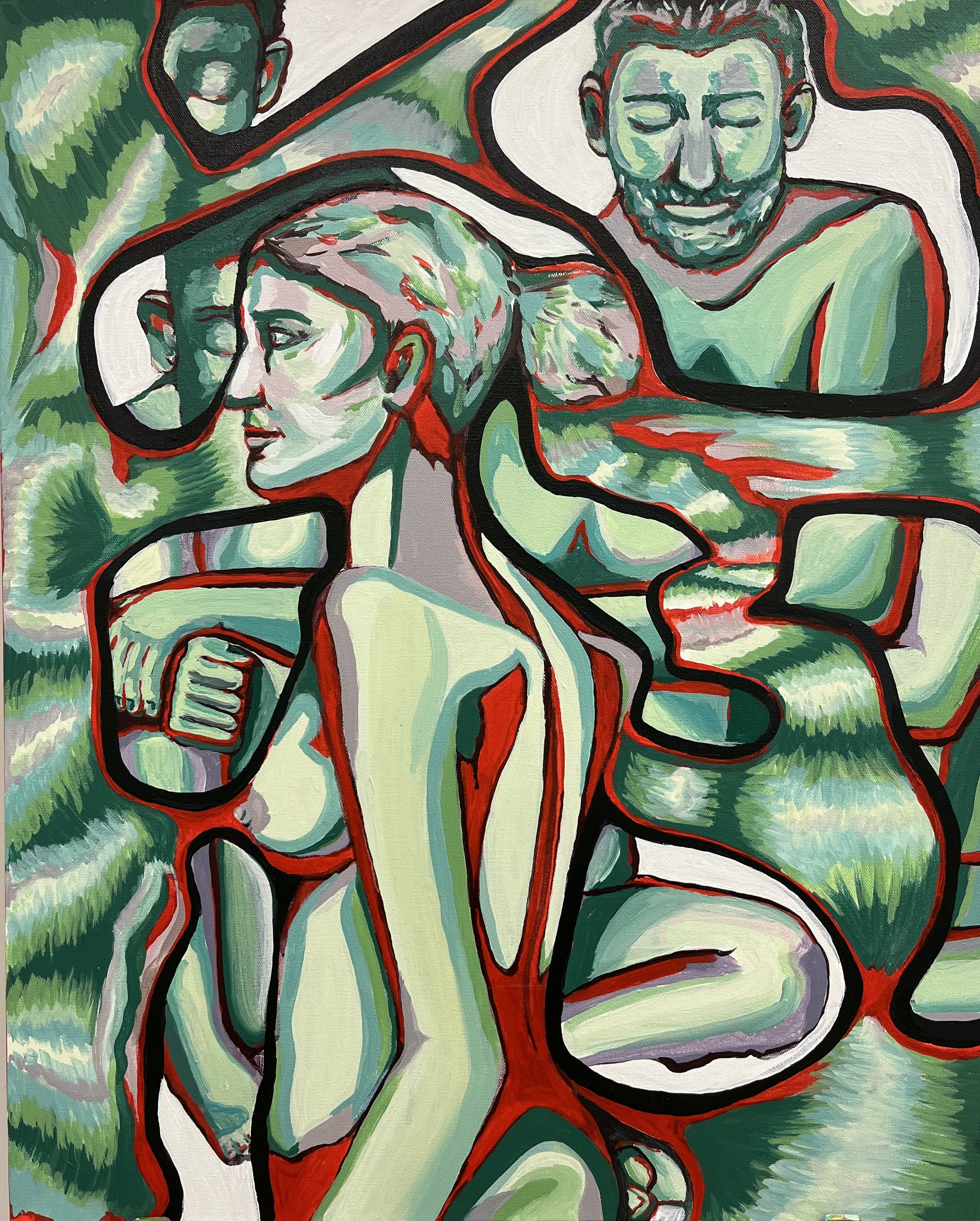Intertwining Portraits, 2022
Acrylic on Stretched Canvas
