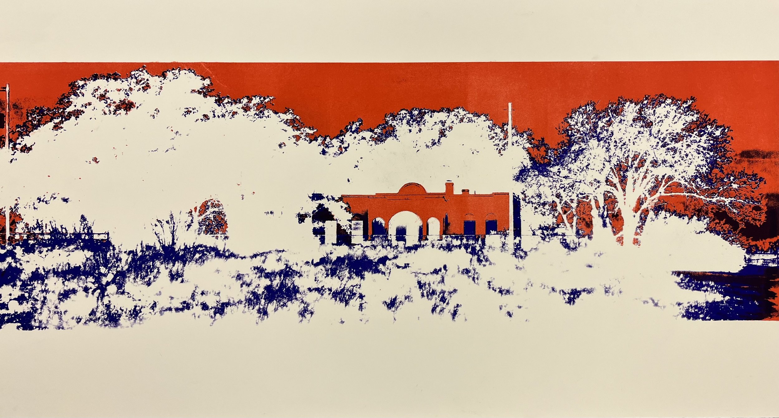 The Ranch - Inverted, 2023
Photo Lithography and Screenprint