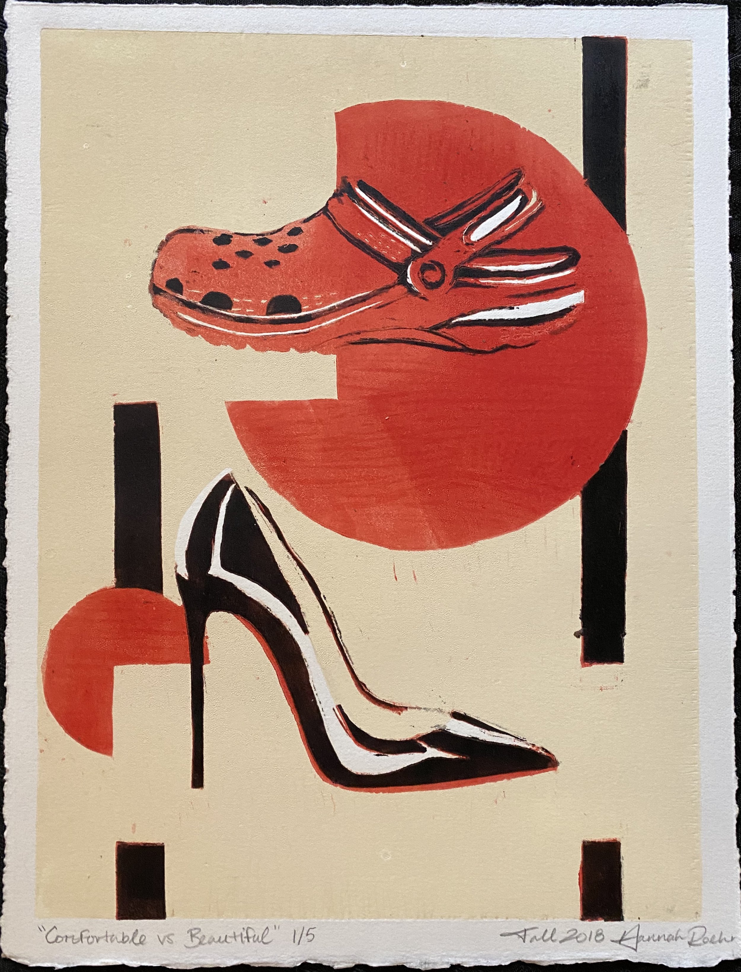 Comfortable vs. Beautiful, 2018
Linoleum Reduction Relief
