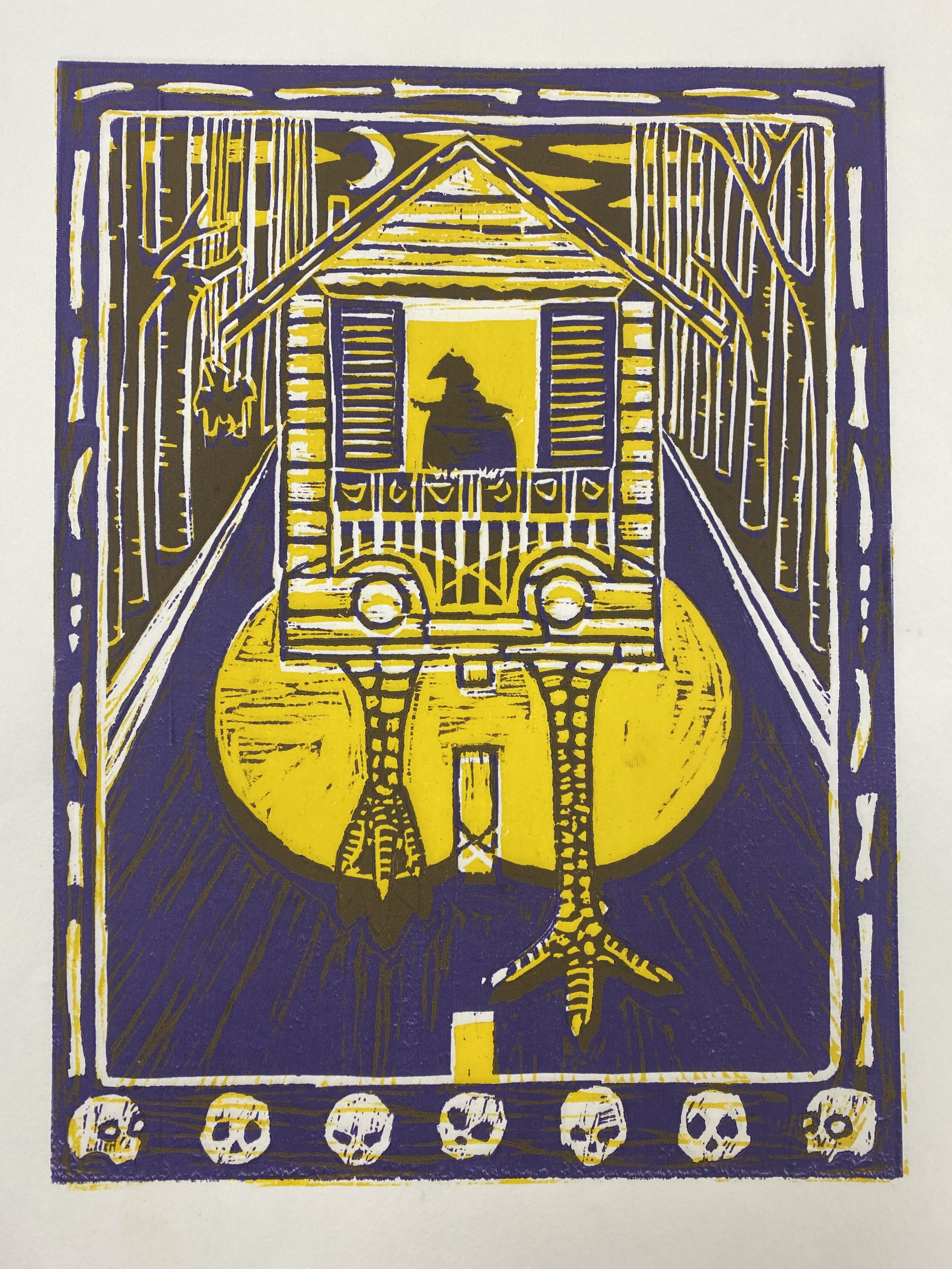 Baba Yaga Uber Driver, 2021
Woodcut
