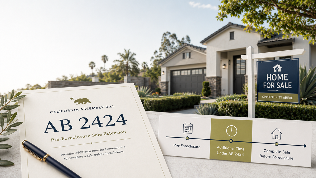 California AB 2424 Gives More Time for Pre-Foreclosure Sales
