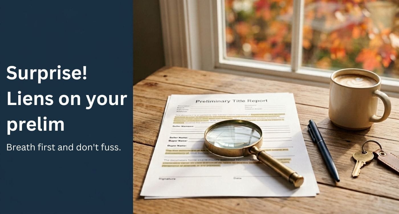 Surprise! Liens on your prelim – breath first and don't fuss