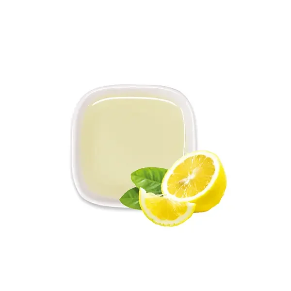 Lemon syrup with lemon slices – pale yellow and citrusy, perfect for tea-based drinks.