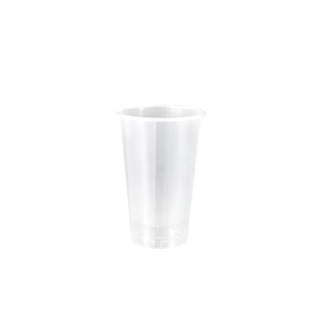 16oz transparent PP injection cup, designed for milk tea, coffee, and fruit drinks, offering durability and a crystal-clear presentation.