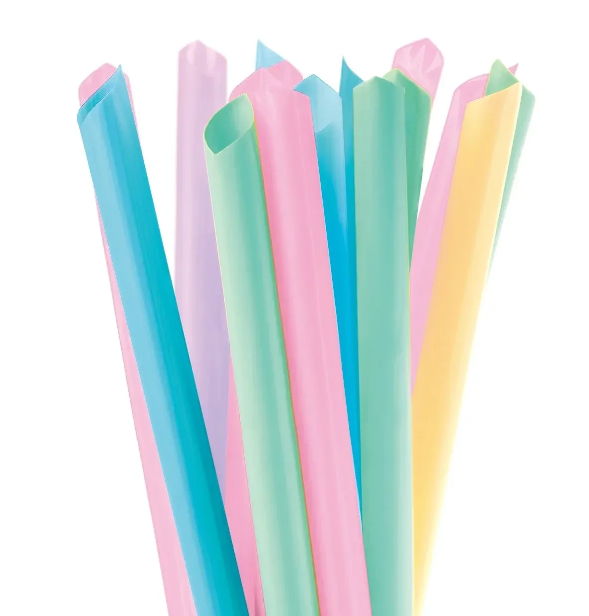 Colorful jumbo straws for boba pearls and layered beverages