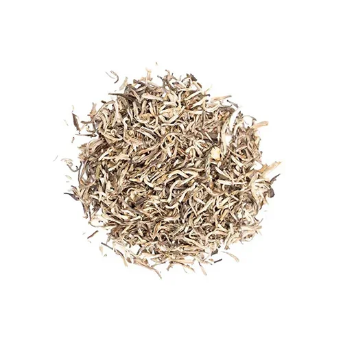 Imperial Snow Jasmine loose leaf tea with delicate silver buds and fresh jasmine fragrance.