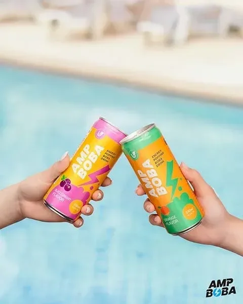 AMP Energy Popping Boba with juice cores for functional beverages and active lifestyle drinks.