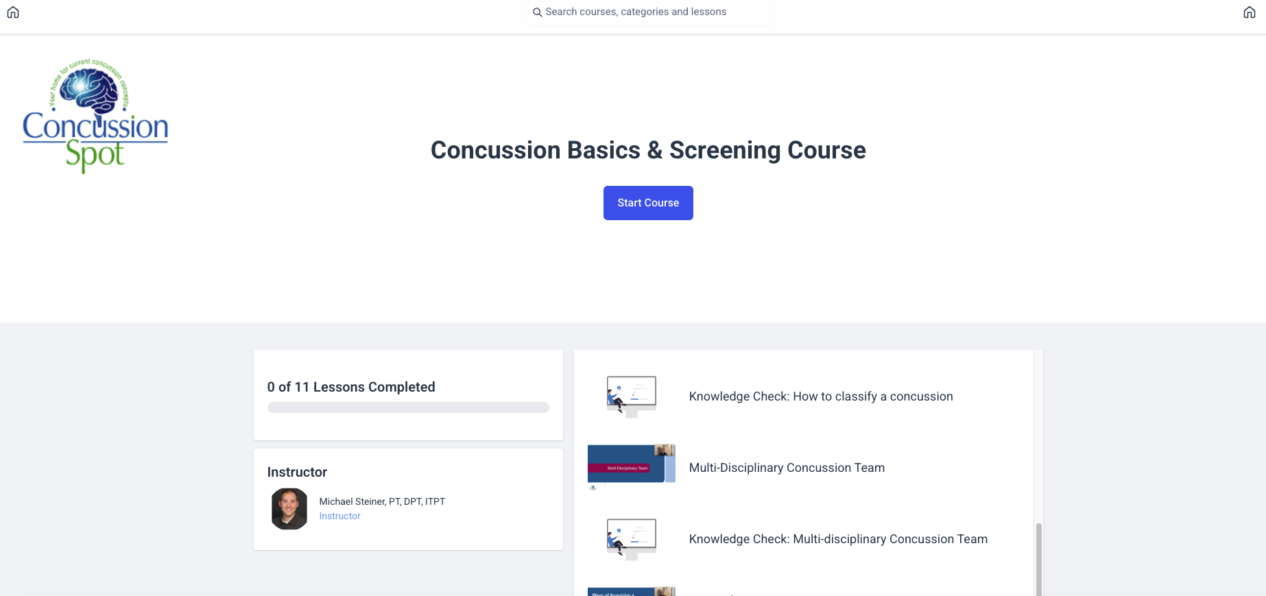 Concussion Basics & Screening Course