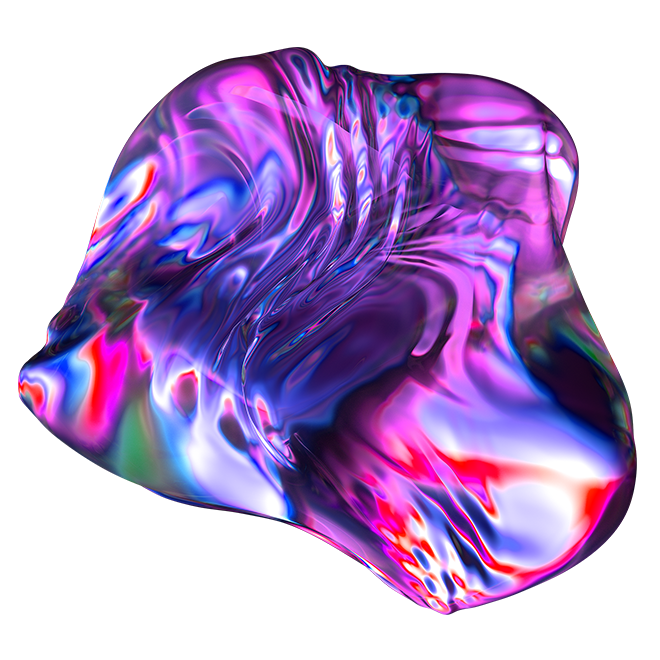 Abstract digital artwork featuring swirling vibrant colors including purple, pink, blue, white, and red on a black background.